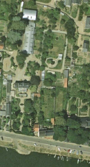 Vue aérienne du zoo de la Jonelière en 1970
