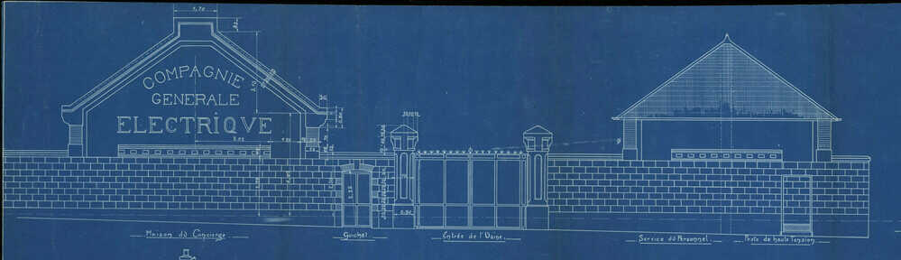 Détail du plan et élévations de la conciergerie de l'usine Saunier-Duval