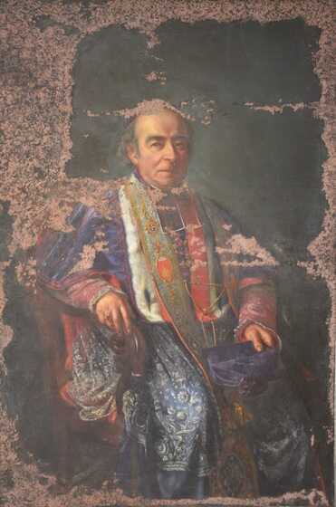 Portrait de Félix Fournier, évêque de Nantes, après le masticage des lacunes
