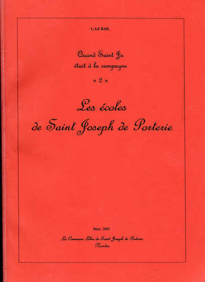 Couverture du livre, Les écoles de Saint-Joseph de Porterie, Louis Le Bail