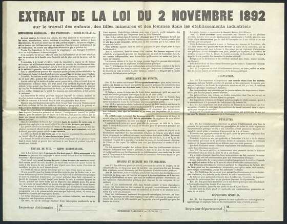 Extrait de la loi du 2 novembre 1892