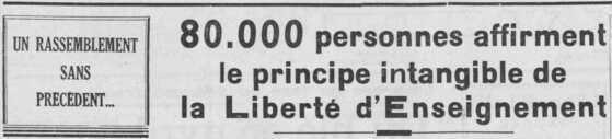 Extrait de « L’Avenir de l’Ouest » annonçant la présence de 80 000 manifestants