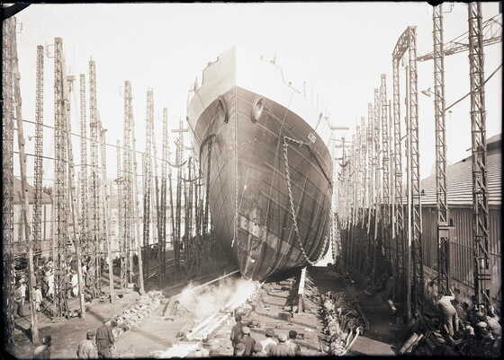 Lancement du paquebot « Azrou » en 1930