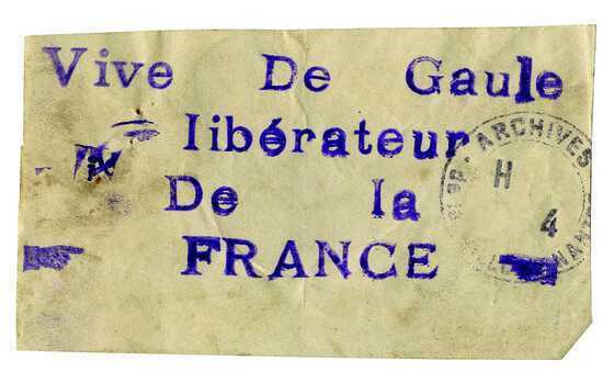 Papillon <i>Vive De Gaule libérateur de la France</i>