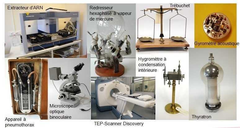 Mosaïque d’objets rassemblés par la Mission de sauvegarde du patrimoine scientifique et technique contemporain