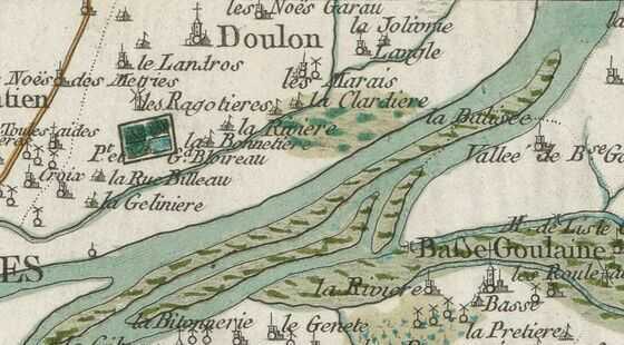 Commune de Doulon sur la carte de Cassini