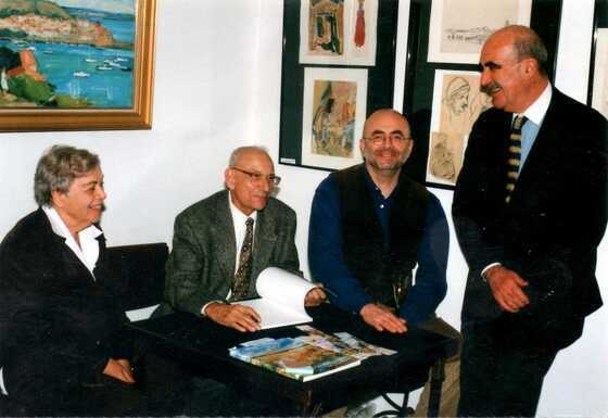Jean Chabot avec son épouse Marthe, et les auteurs Alain-Pierre Daguin et Alain Moyon-Avenard