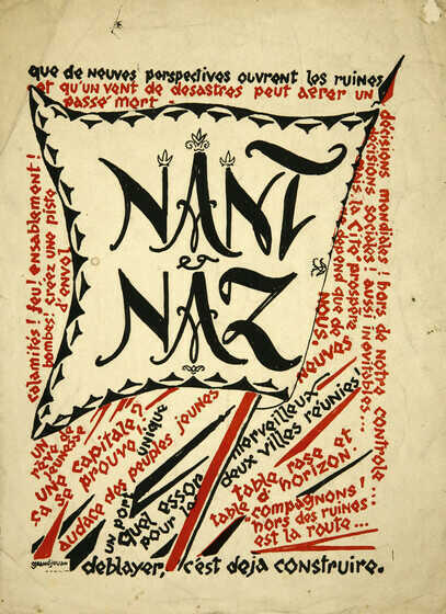 Dessin de Jules Grandjouan,  <i>Nant-Naz</i>  , engagé pour la «nouvelle porte de l'Europe»