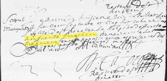 Acte de décès de Marguerite Ganachaud