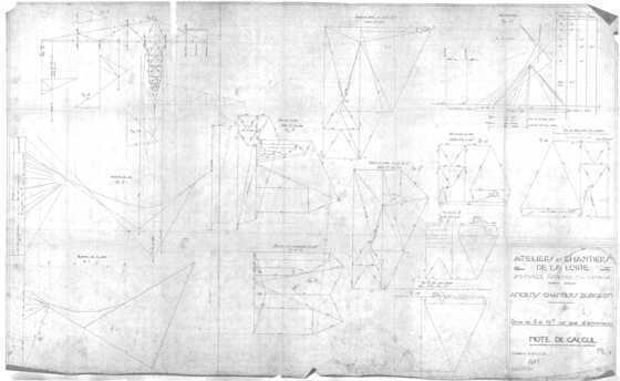 Note de calcul concernant la grue de 5 et 13 tonnes des Anciens Chantiers Dubigeon