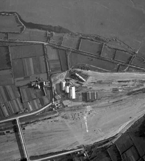 Vue aérienne du manoir de la Rivière