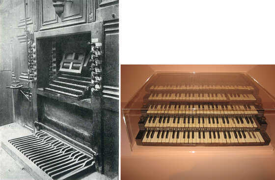 Ancienne fenêtre et claviers Clicquot de l'orgue de la cathédrale