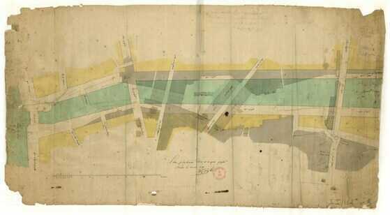 Plan de la rivière de l'Erdre et des quais projetés