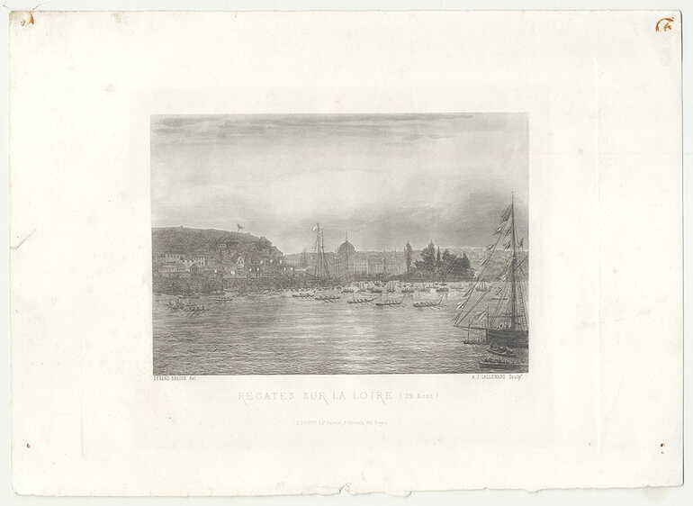 Estampe, <i>Régates sur la Loire</i>