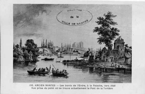 Vue prise du point où se trouve actuellement le pont de la Tortière