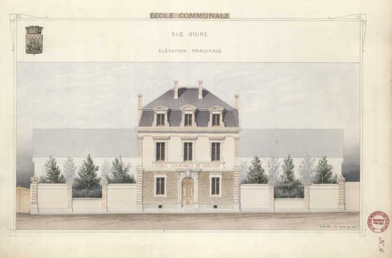 Élévation principale de l’école rue Noire