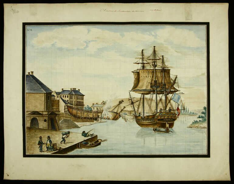 Dessin d'un chantier naval