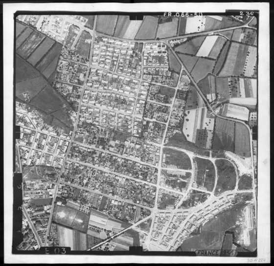 Photographie aérienne du Chêne-des-Anglais en 1956