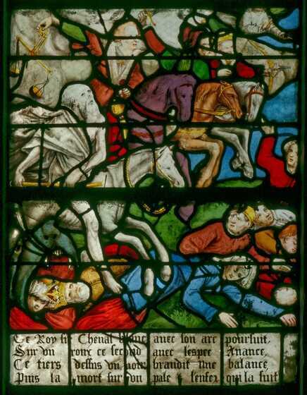 Détail d’un vitrail de l’Église de Saint-Martin-ès-Vignes à Troyes