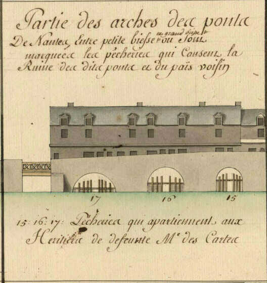 Détail du plan d'élévations des ponts sur la Loire
