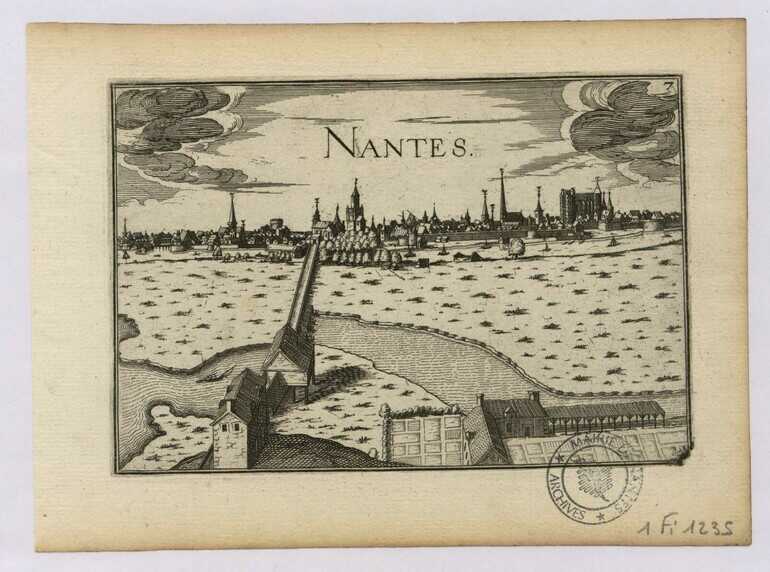 Vue de Nantes par Tassin au 17e siècle