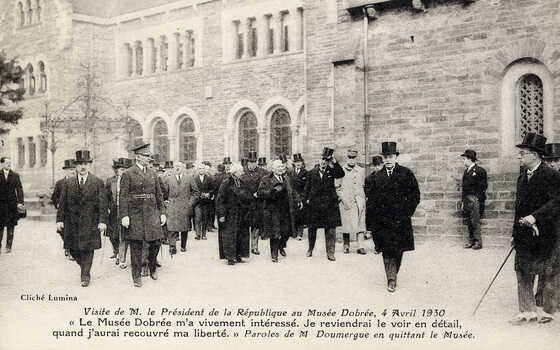 Visite du Président Gaston Doumergue au Musée Dobrée, 4 avril 1930