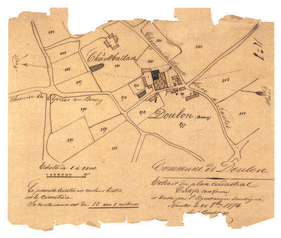 Cimetière du Vieux Doulon sur le plan cadastral