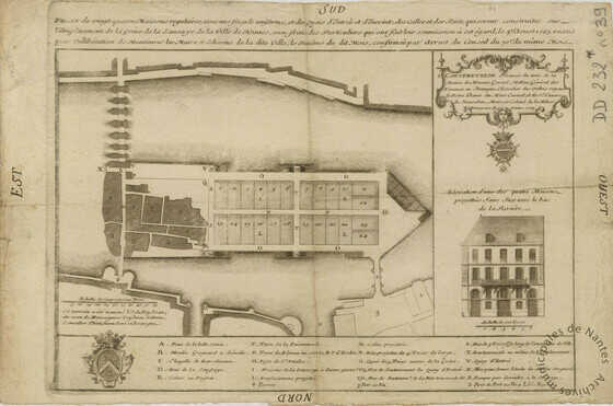 Plan de l'île Feydeau et élévation des maisons