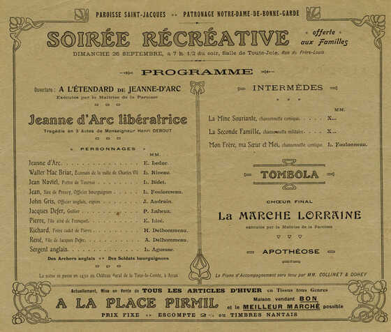 Patronage Notre-Dame de-Bonne-Garde, soirée récréative