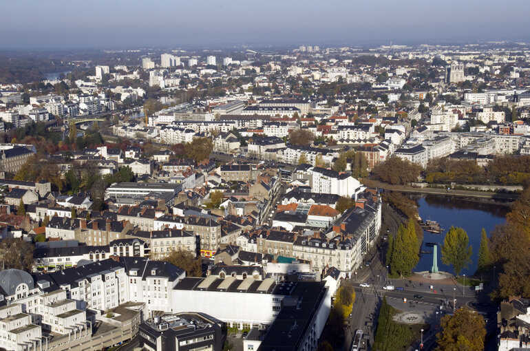 Vue aérienne, Nantes et l'Erdre