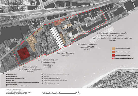 Evolution du parcellaire des Anciens Chantiers Dubigeon