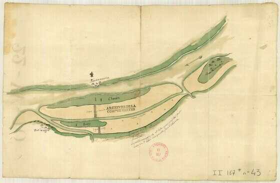 Plan de la Loire entre Trentemoult et Port-Lavigne, îles Boty et Cheviré