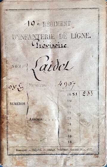 Livret militaire d’Alfred Laidet
