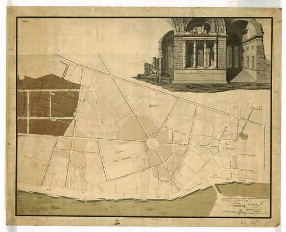 Quartier Graslin, plan des rues à ouvrir (extrait)