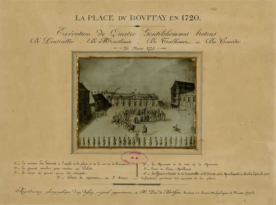 Exécution de quatre gentilhommes bretons, place du Bouffay