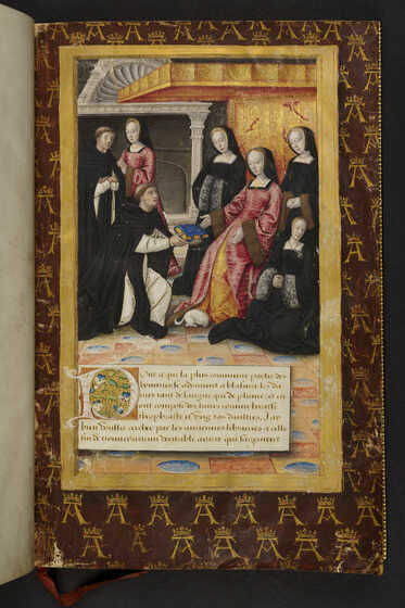 Antoine Du Four remet son ouvrage à Anne de Bretagne