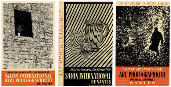 Affiches des éditions 1958, 1959 et 1960 du Salon international d’art photographique