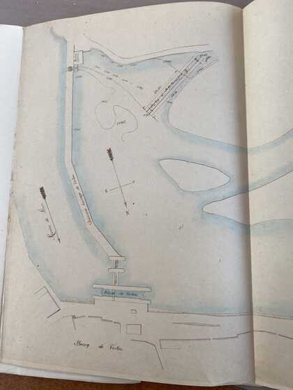 Plan d'ensemble de l'écluse et du barrage de Vertou