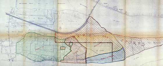 Plan parcellaire de la prairie d’Amont et de l’île Beaulieu