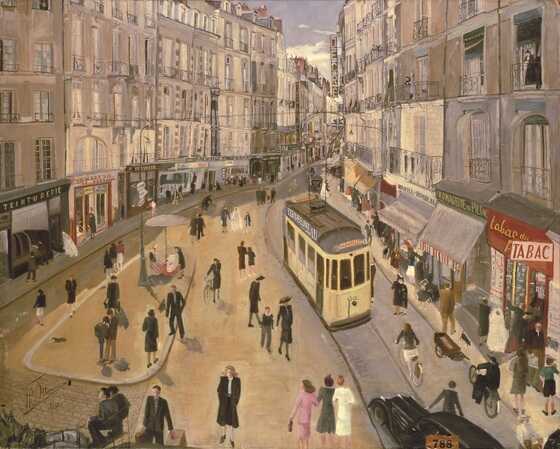 Huile sur toile,  <i>Place du Pilori</i> 