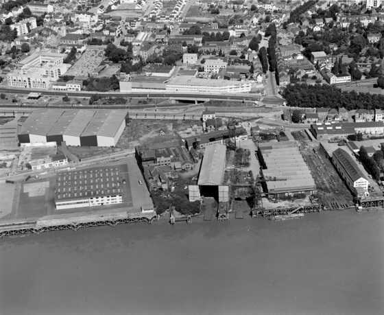 Photographie aérienne des Anciens Chantiers Dubigeon