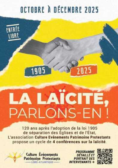 Flyer des conférences organisées pour les 120 ans de la loi de séparation des Églises et de l'État