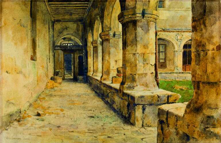 Aquarelle, <i>Le cloître de la Visitation</i>