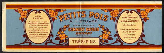 Étiquette des petits-pois à l’étuvée Esnault-Robin