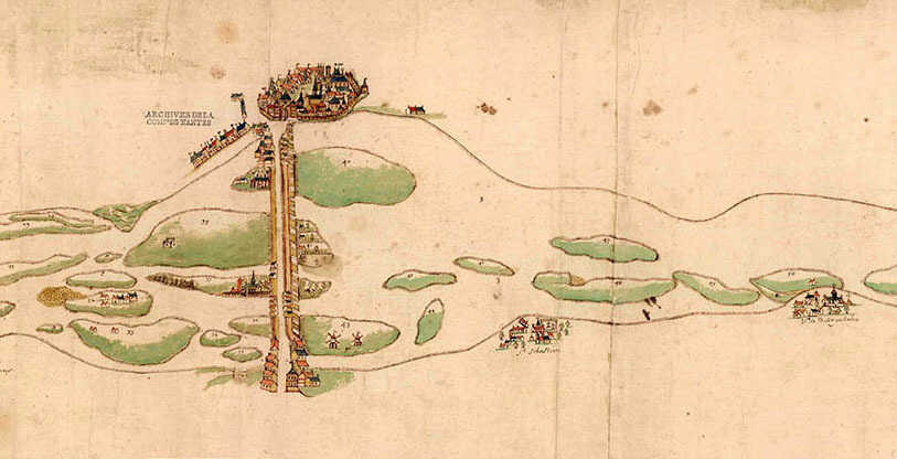 Carte d'arpentage de l'estuaire de la Loire par Ambroise Grion