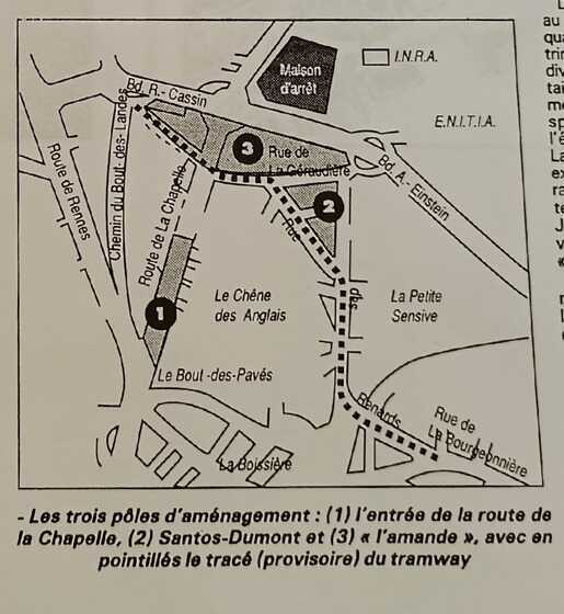 Tracé provisoire du tramway à Nantes Nord