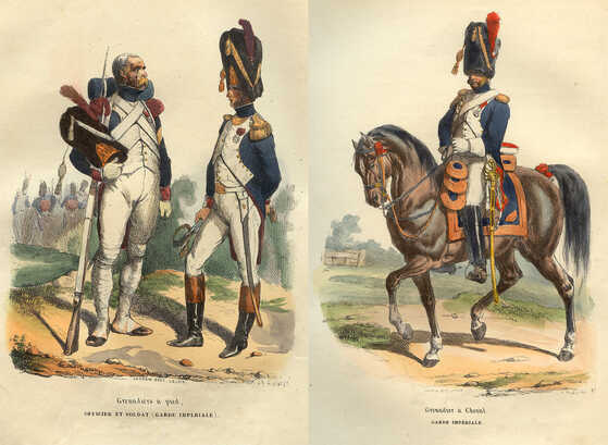 Grenadiers à pied et grenadiers à cheval par Hippolyte Bellangé