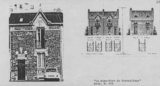 Modèles de maisonnettes pour la société d’habitations à bon marché 