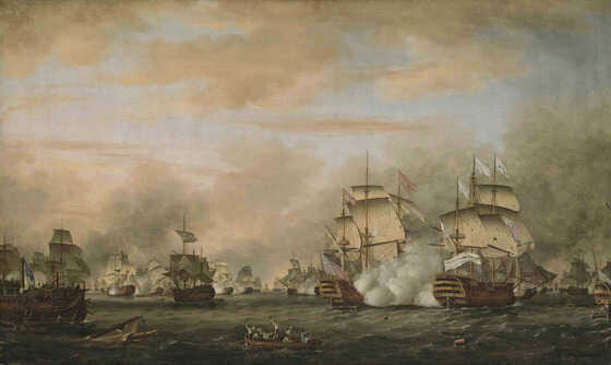 « La batailles des Saintes, 12 avril 1782 », Thomas Whitcombe (1783)