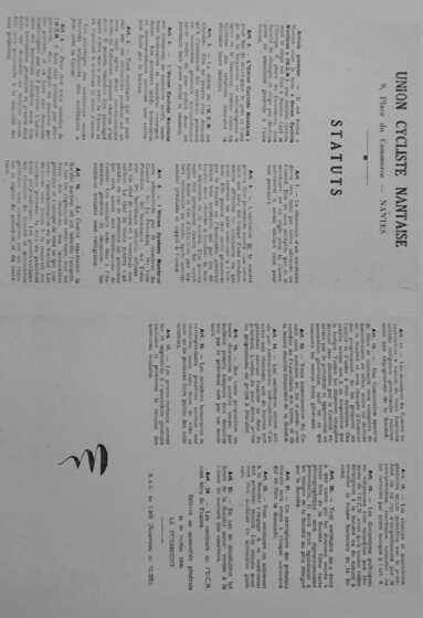 Statuts de l'Union Cycliste Nantaise